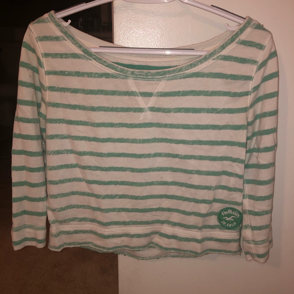 Green and white Hollister Shirt